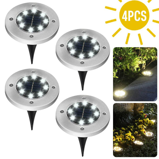 "Solar-Powered LED Ground Lights – 4/8 Pack, Outdoor Waterproof Pathway & Garden Decking Lights" - NovaShop