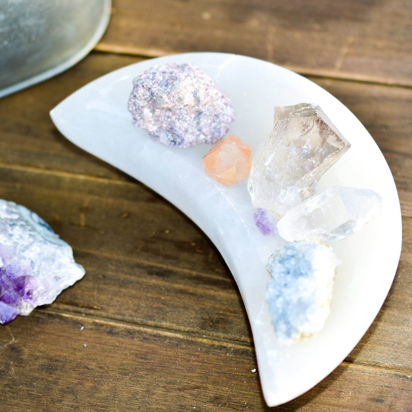 NEW Selenite Moon Bowls - Perfect for Holding and Recharging Crystals, Jewelry, and Small Items - NovaShop