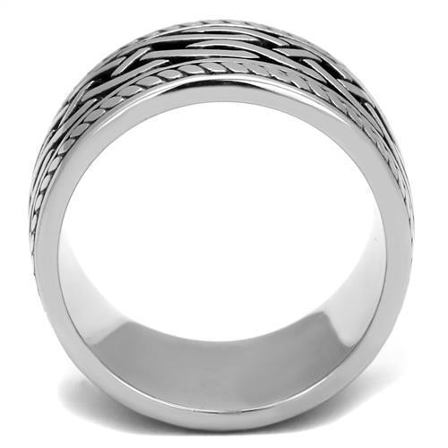 Men’s Celtic Stainless Steel Ring – Vintage Silver Epoxy Band TK2239