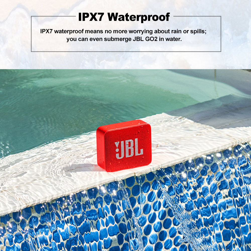 JBL GO 2 Wireless Bluetooth Speaker with IPX7 Waterproof Rating and Built-in Mic - NovaShop