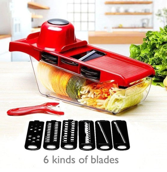 Premium Stainless Steel 6-Blade Vegetable Slicer – Versatile and Durable - NovaShop